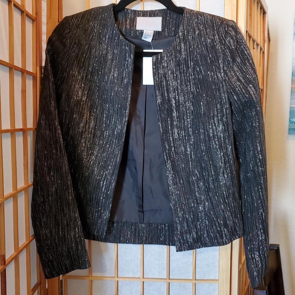 H&M black/silver blazer NEW